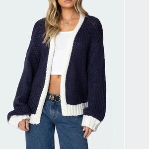 Edikted Contrast Chunky Knit Cardigan size (M/L)